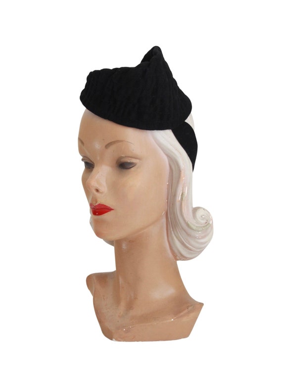 1940s Black Military Inspired Til Hat - 1940s Til… - image 8