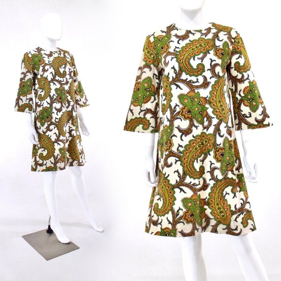 1960s Paisley Tunic Dress - Vintage Paisley Tunic
