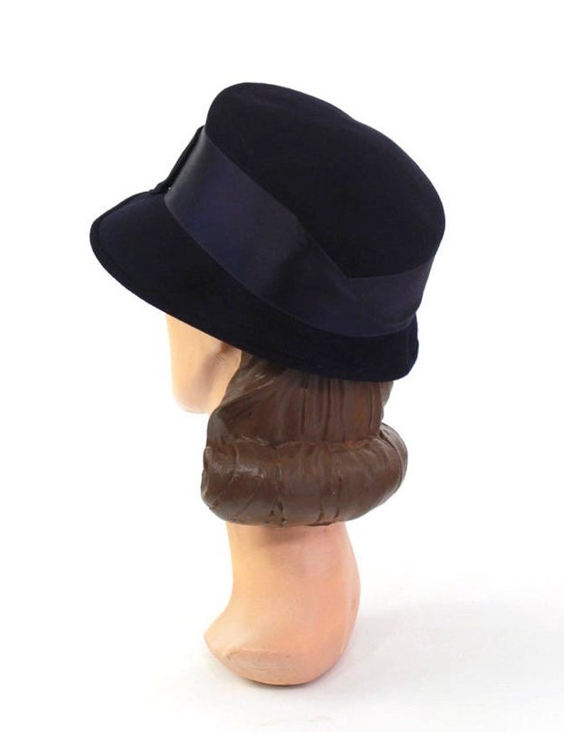 1930er Marine Blauer Cloche Hut 30er Jahre Damen Hut 1930er Jahre Cloche Vintage Cloche Blauer Hut Damen Hut 1930er Jahre Hut Vintage Hut Bild 7