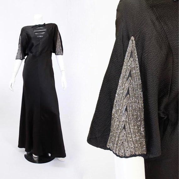 1930s Beaded Gown - 1930s Evening Gown - 1930s Sil