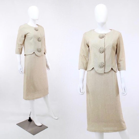 Vintage Gold Lurex Suit - 1950s Lurex Suit - 1950s