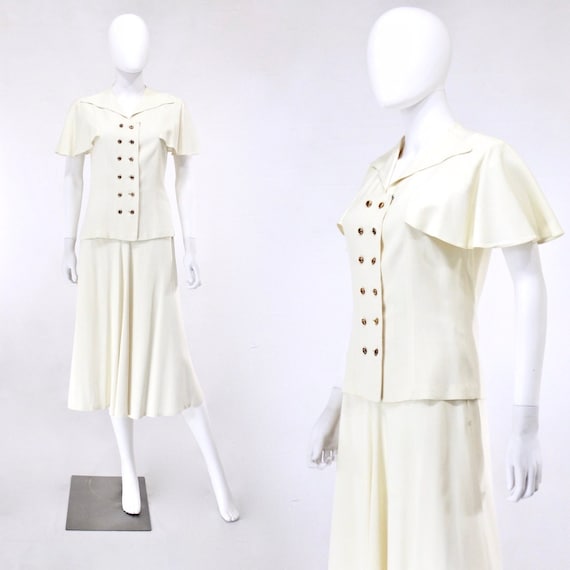 1940s Ivory Wedding Suit - 1940s Wedding Suit - 19