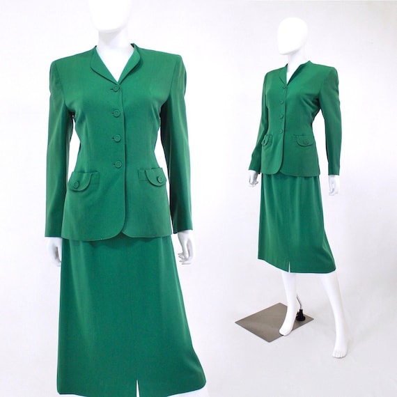 1940s Kelly Green Suit - 1940s Green Suit - 1940s