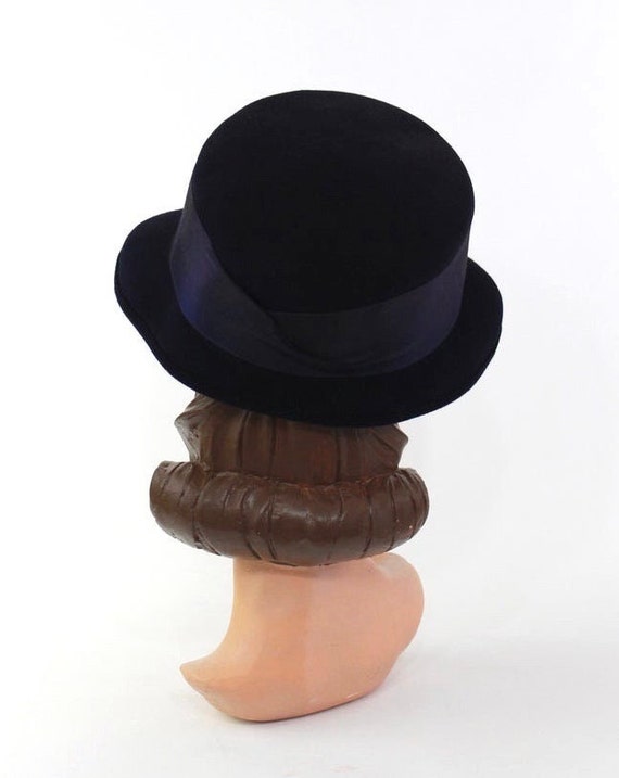 1930s Navy Blue Cloche Hat - 1930s Womens Hat - 1… - image 5