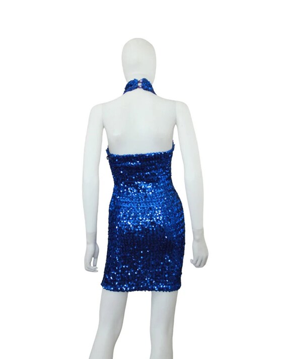 1990s Sequin Dress - Blue Sequin Dress - Vintage … - image 8