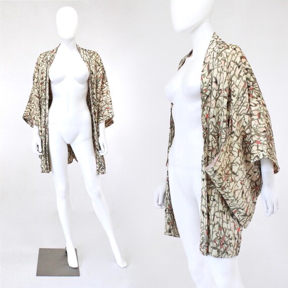 1930s Silk Haori - 1930s Abstract Print Haori - 19