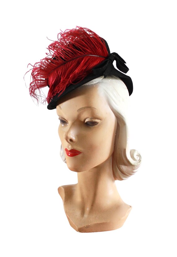 1940s Tilt Hat - 1940s Toy Hat - 1940s Suiter Hat… - image 5