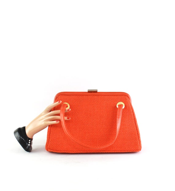 1960s Pumpkin Orange Purse - Vintage Orange Handba