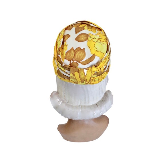 1960s Mustard Yellow Flower Turban Hat - 1960s Mo… - image 6
