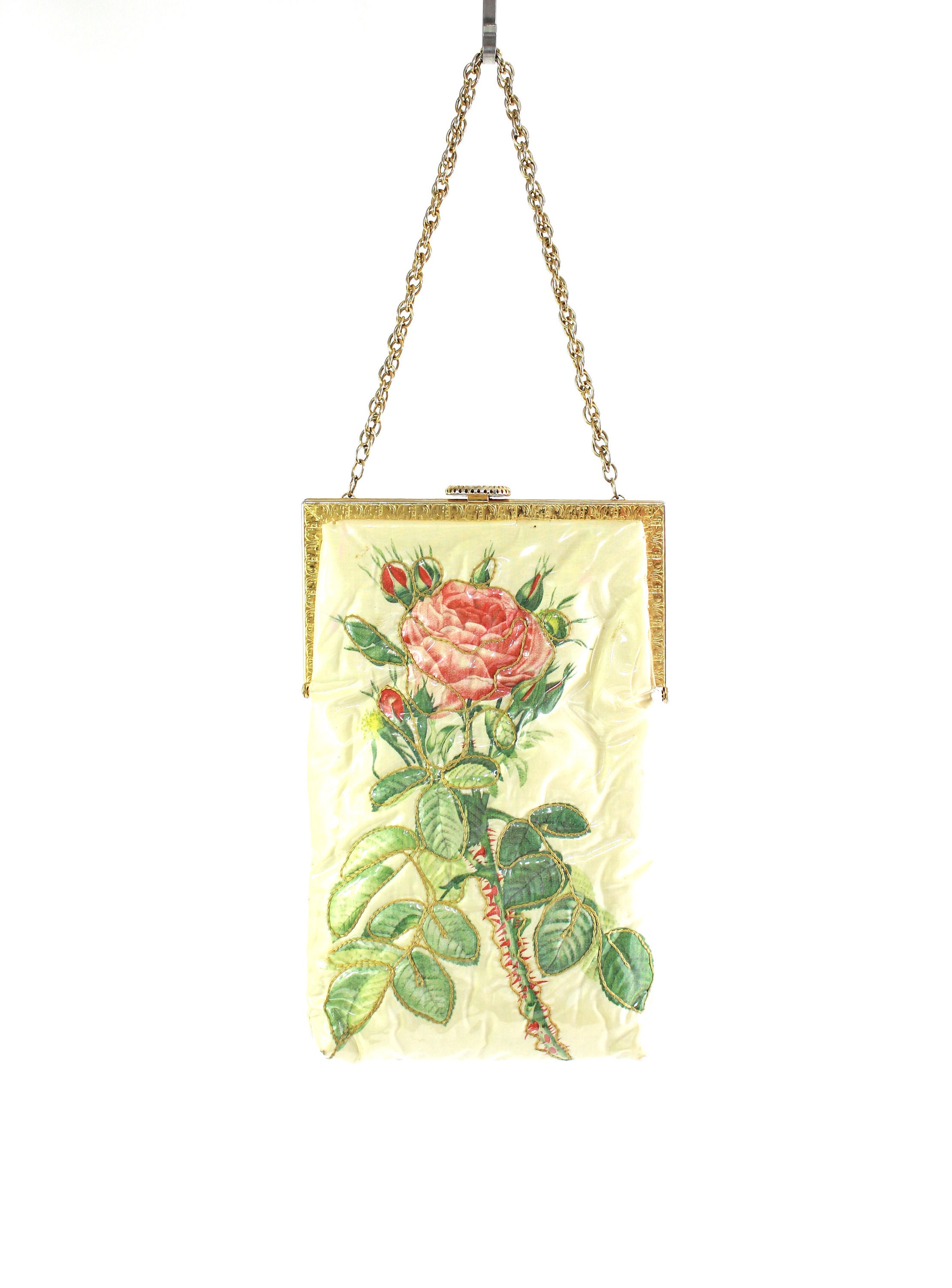 rose print purse