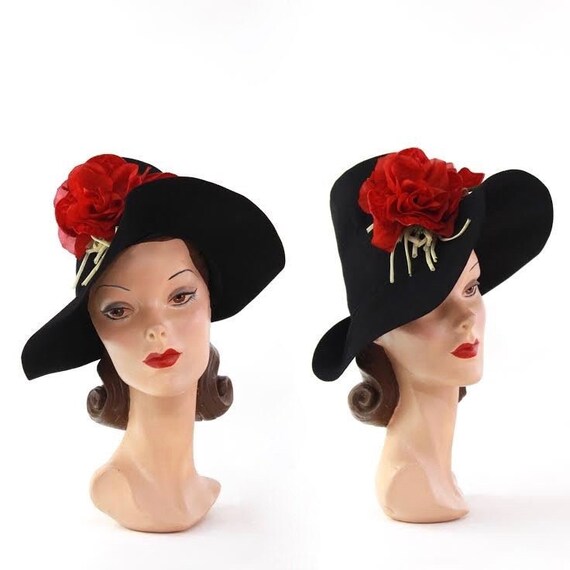 RESERVED | 1930s Tilt Fedora - 1930s Black Fedora