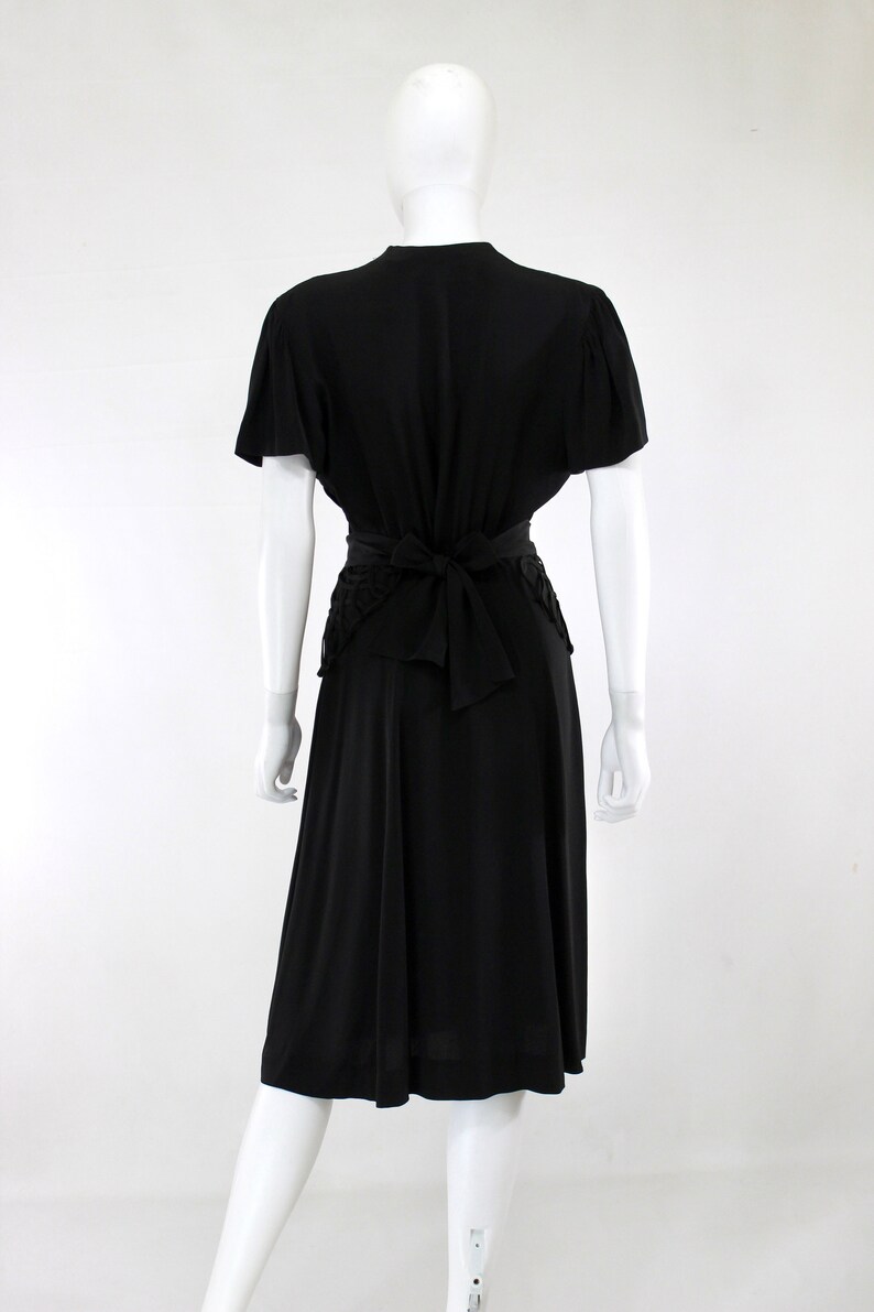 1940s Black Lattice Peplum Cocktail Dress 1940s Black | Etsy
