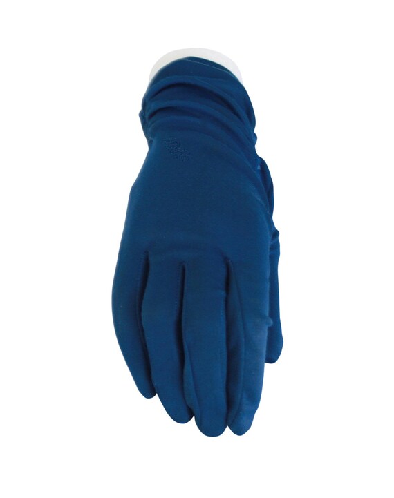 1960s/50s Aegean Blue Nylon Glove - 1950s Blue Gl… - image 2