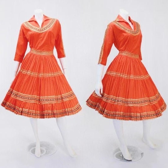 1950s Patio Skirt Set - Orange Patio Skirt Set - 5