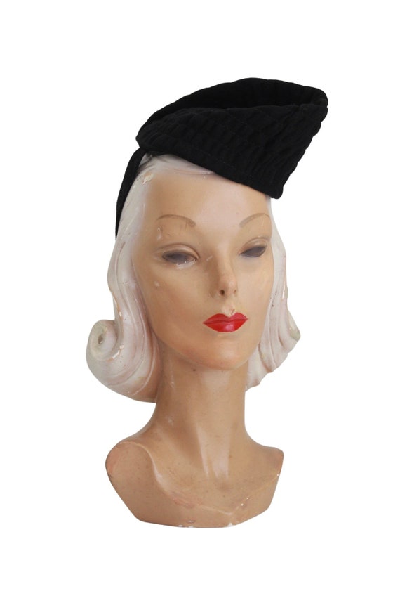 1940s Black Military Inspired Til Hat - 1940s Til… - image 3