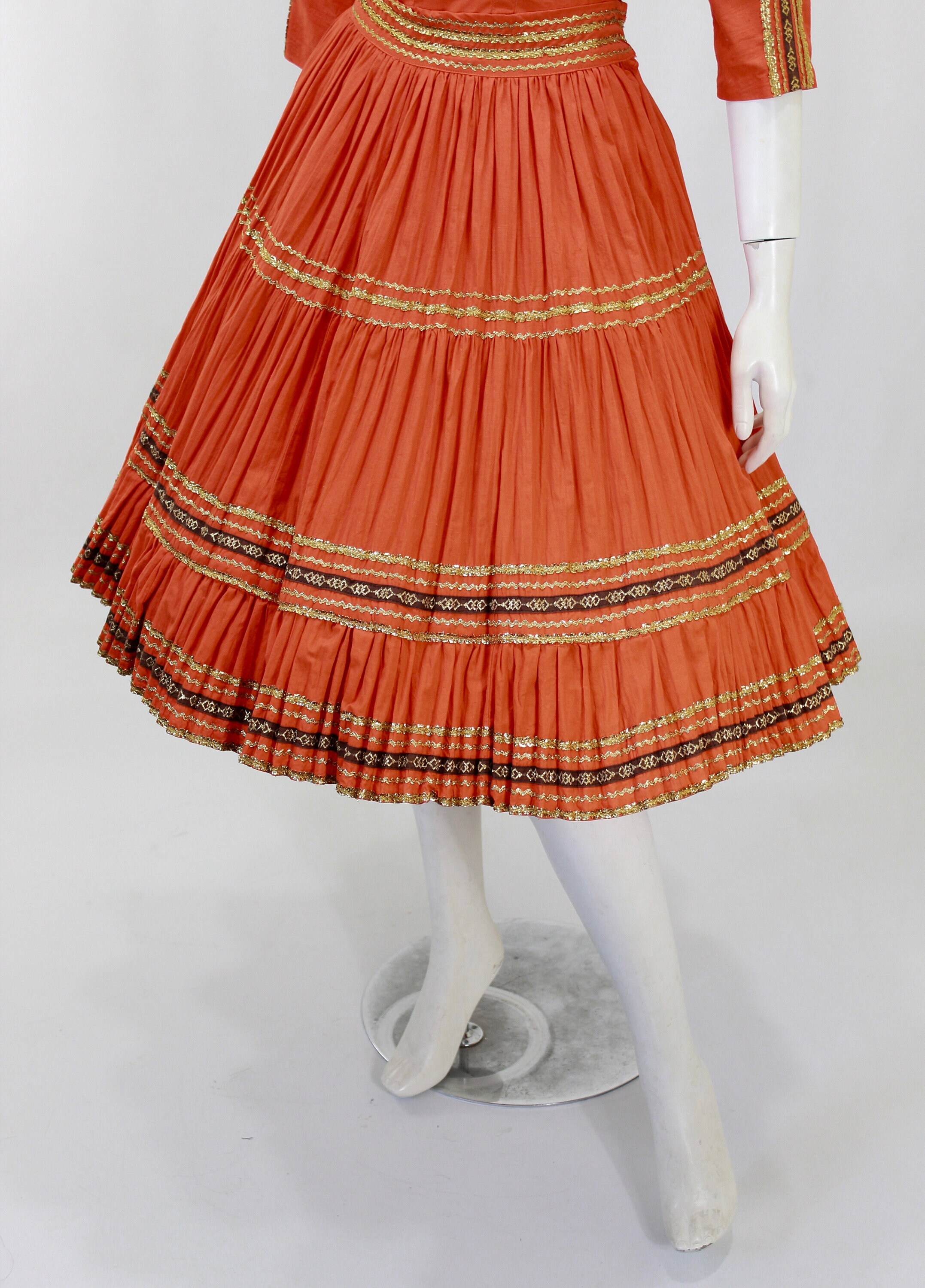 1950s Patio Skirt Set Orange Patio Skirt Set 50s Fiesta Etsy