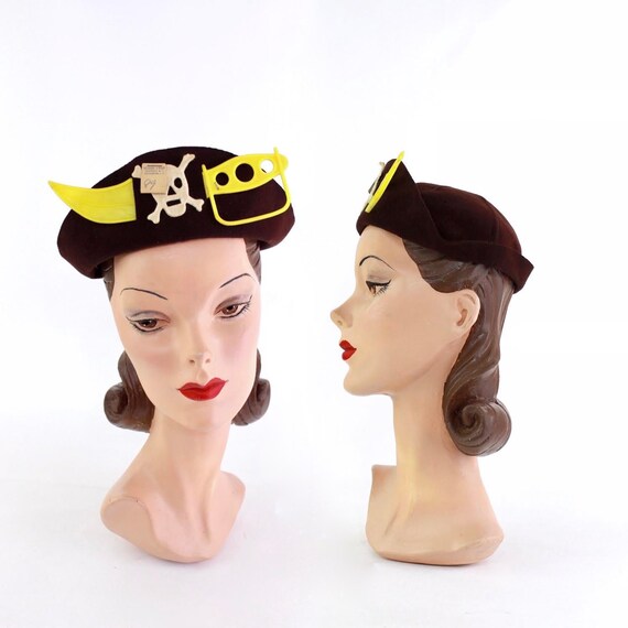 DEADSTOCK 1940s Pirate Costume Hat - 1940s Pirate