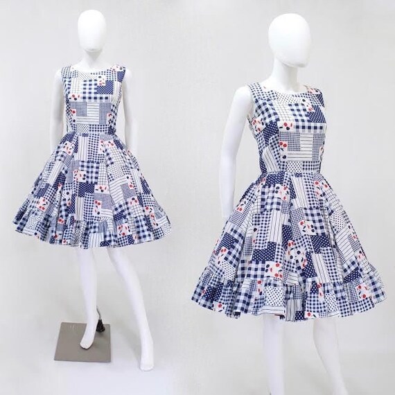 1960s Cherry Print Dress - Cherry Novelty Print Dr