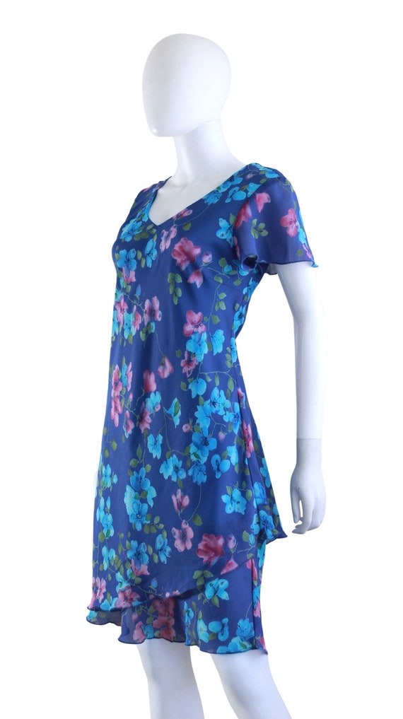 Y2k Blue & Purple Floral Sheath Dress Y2k Blue Summ… Gem