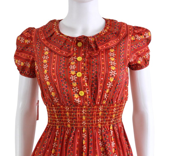DEADSTOCK 1940s Puff Sleeve Dress - 40s Cotton Dr… - image 2