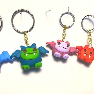 Vampire Bat Unique Handmade Polymer Clay Keyring