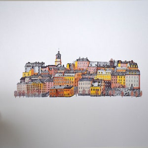 Cartão postal Södermalm ou impressão A4