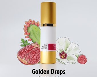 Face oil Golden drops. Glow Elixir - face serum- natural skin care oil - botanical skin serum - prickly pear and raspberry serum facial oil