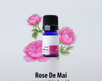 REAL Rose De Mai 100% Pure Essential Oil From India, Cabbage Rose Centifolia Essential Oil, Dropper Bottle