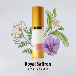 Anit-Aging Eye Cream for Sensitive Skin | Royal Saffron with real Saffron Essential Oil 15ml, 100% Natural
