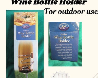 Portabotellas de vino de color latón: para uso en exteriores, picnics y playa.