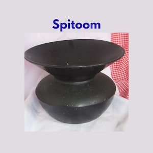 Antique SPITTOOM, 11 Pounds, Very heavy, Painted Black, Old Cast Iron, Tobacco Spittoom,