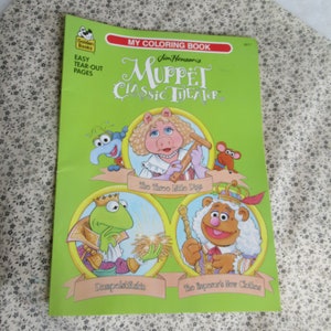 Coloring Book, Muppets Classic Theater, featuring Three Pigs, Rumpelstiltskin, Emperors Clothes, 1995,Jim Henderson production, Like NEW