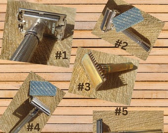 Maquinilla de afeitar clásica de doble filo, hoja de acero quirúrgico.