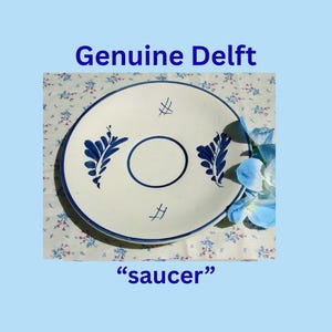 Vintage Delft Saucer: Hand-Painted Blue & White Dutch Ceramic, 5.5", signed D.P.