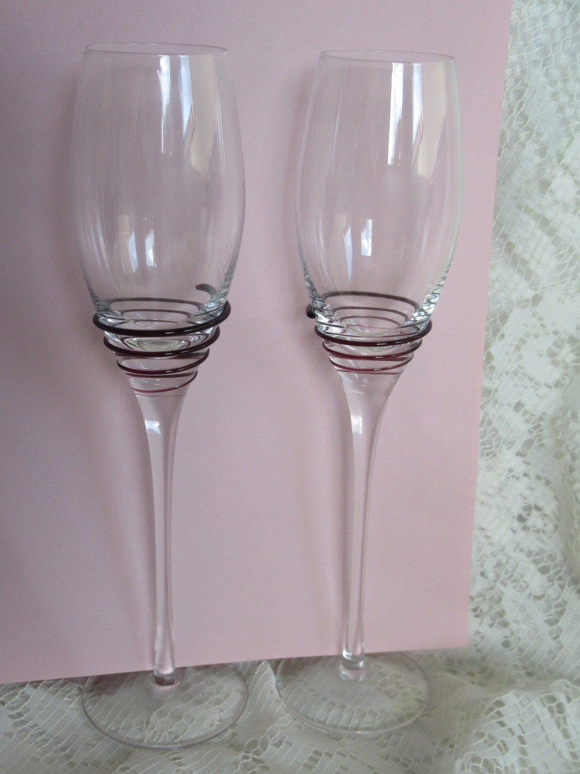 vintage wedding toasting glasses