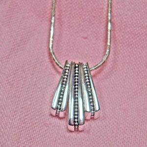 NAPIER signed, silver colored necklace, 3 dangles, 16”,  Pendant Charm Necklace, with Snake rope Chain, Adjustable, lobster closure