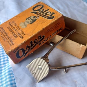 Vintage Oster Hand Clippers Style-B - With Original Box - Barber Shop Find