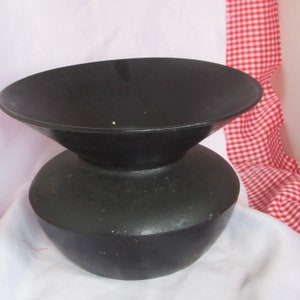 Antique SPITTOOM, 11 Pounds, Very heavy, Painted Black, Old Cast Iron, Tobacco Spittoom,