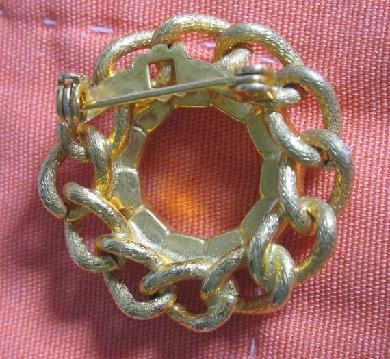 vintage gold tone brooch, Vintage rhinestone broo… - image 2