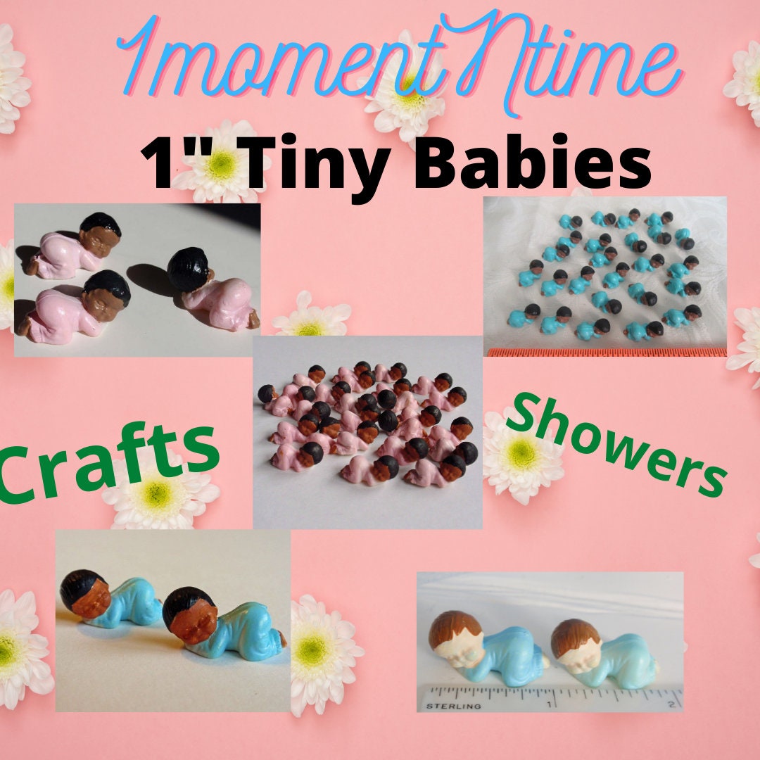 25 Small Girl BABIES, Tiny BOY Baby, Mini Plastic Baby, Tiny Black ...
