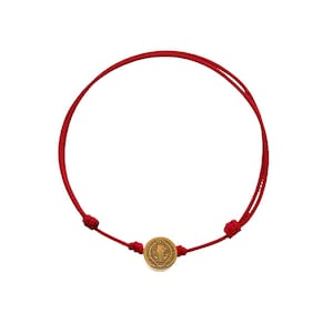 Red Adjustable Saint Benedict Medal Bracelet