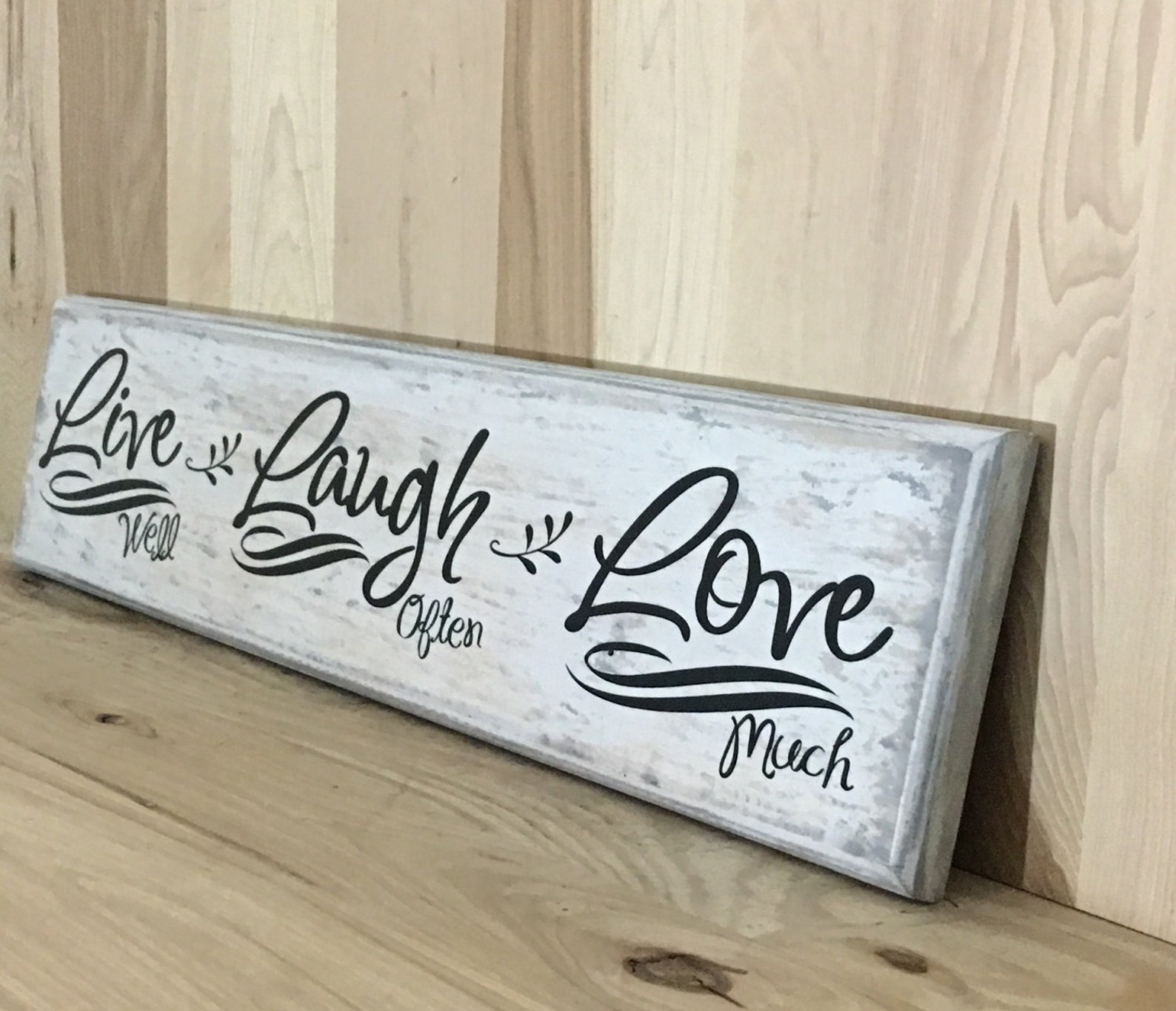 Live Laugh Love Wood Sign Rustic Home Decor Custom Wooden Etsy