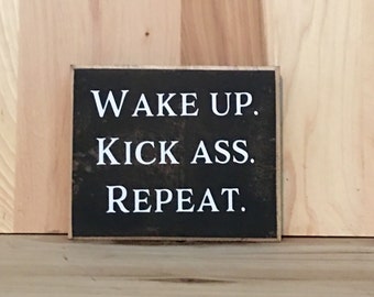 Wake up wood sign quote, wood sign with saying, inspirational sign, positive quote, wooden custom sign, inspirational wall art