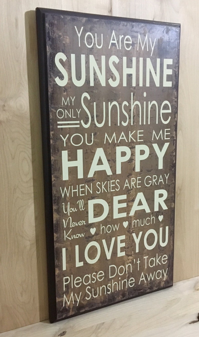 You are my sunshine wall art wood sign nursery wall decor Etsy