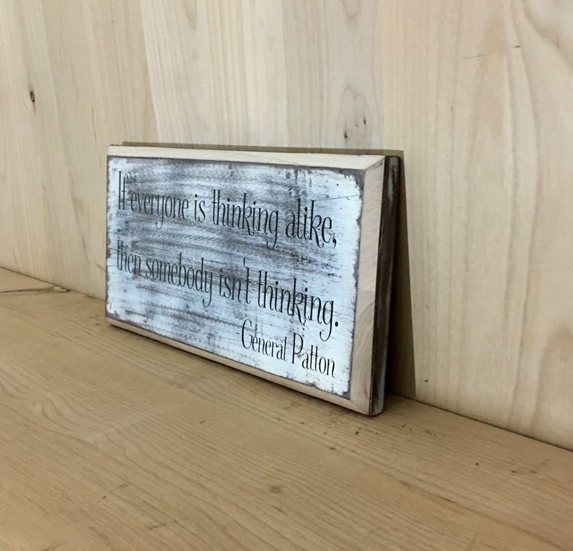 Citation du général Patton devis panneau de bois panneau