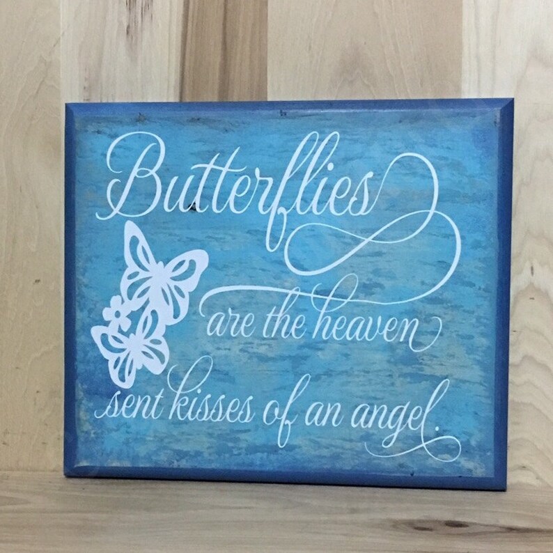 Butterfly Sign Butterflies Custom Wood Sign Memorial Sign Etsy