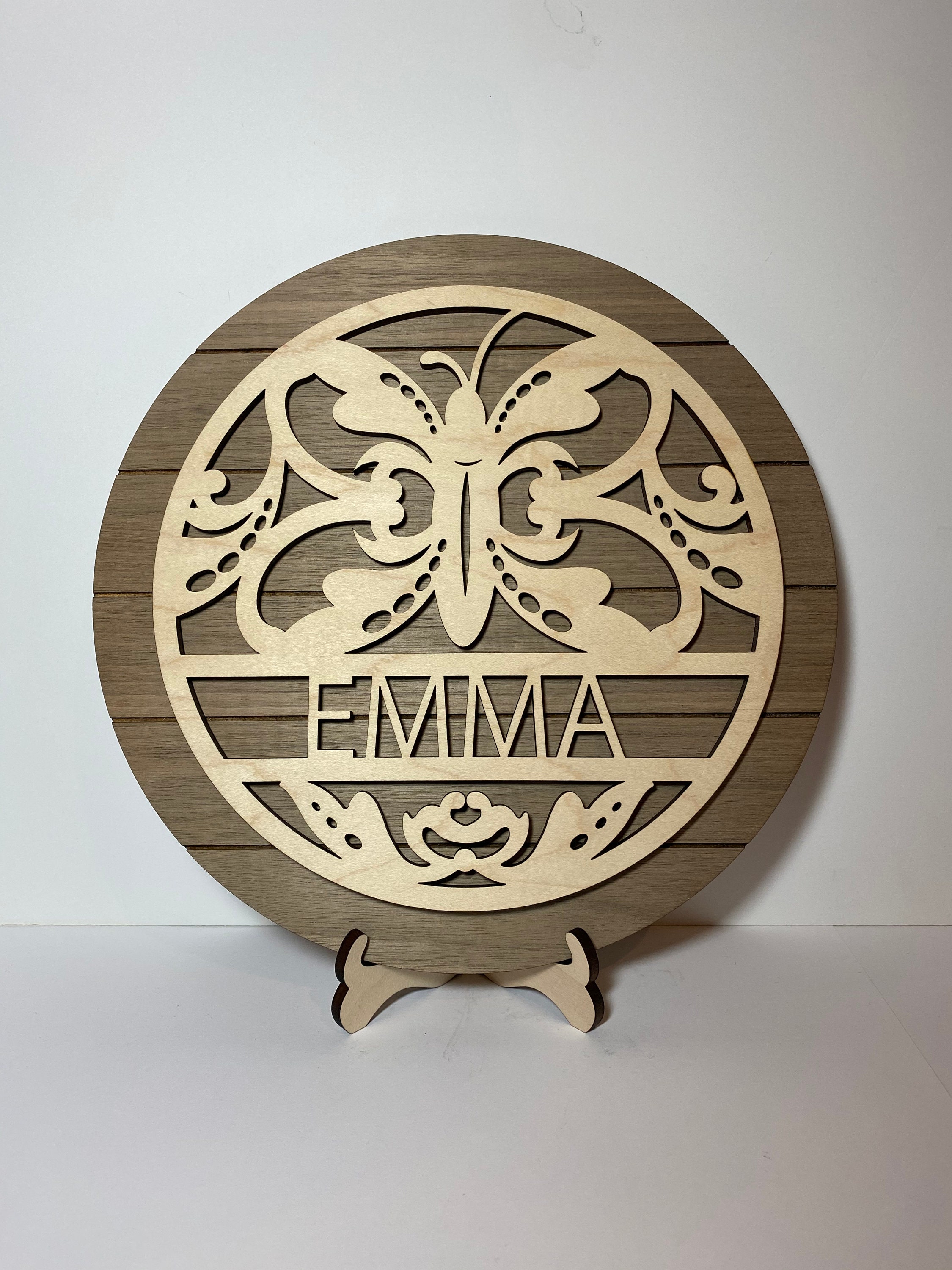 Personalized Butterfly Sign, Personalized Wood Sign Home Decor, Family ...