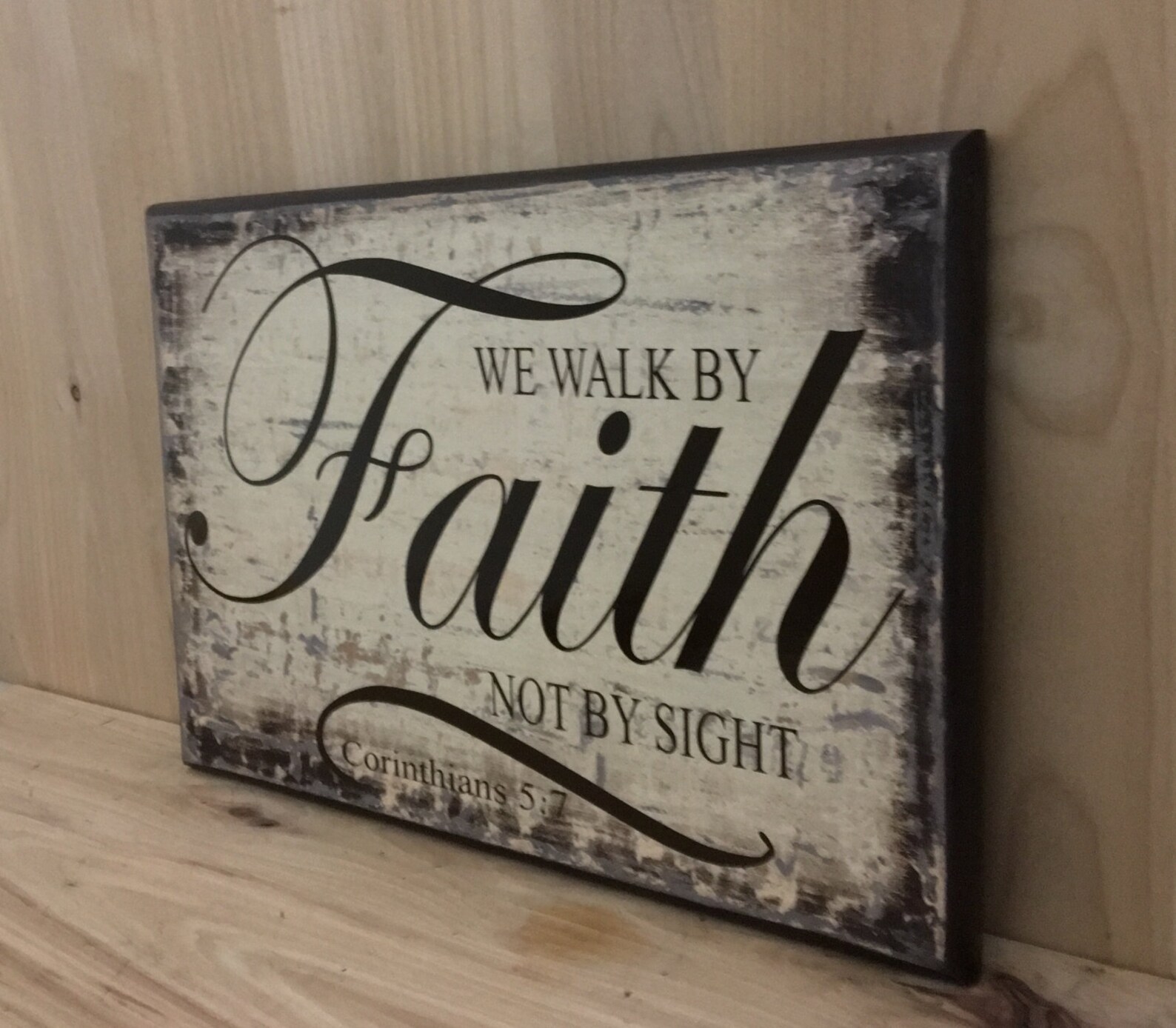 Walk by faith sign Christian wall art religious sign Etsy