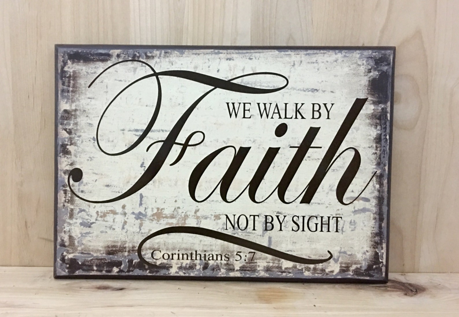 Walk by faith sign Christian wall art religious sign Etsy