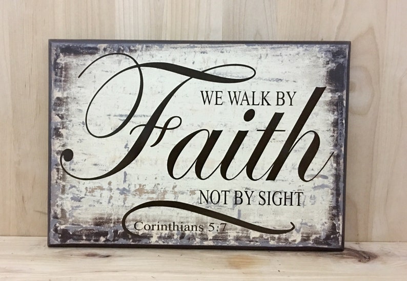 Walk by faith sign Christian wall art religious sign Etsy